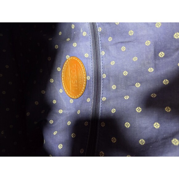 Fossil Crossbody Navy Blue Bag Colored Floral Print Coated Canvas Colorful - Picture 13 of 16